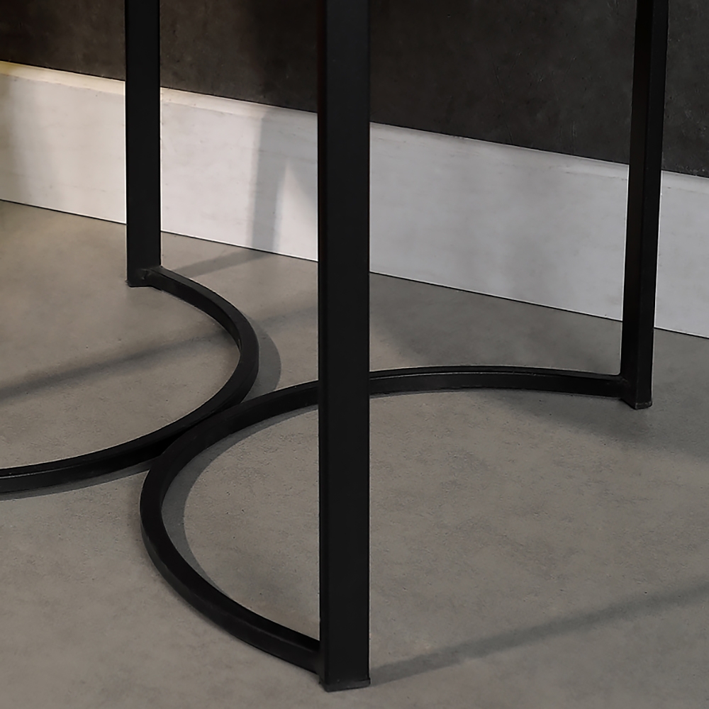 Modern Nightstand Grey Nightstand with Drawer Nightstand with Black Frame window image