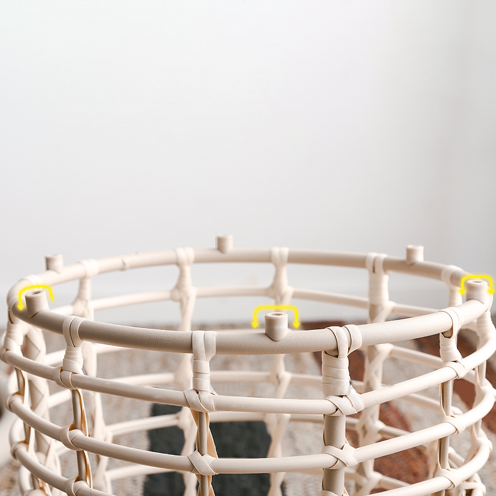 White Round End Table Modern Side Table window image