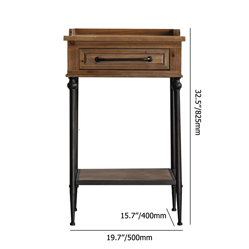 Industrial Standing Kitchen Shelving with Drawer in Black&Natural window image