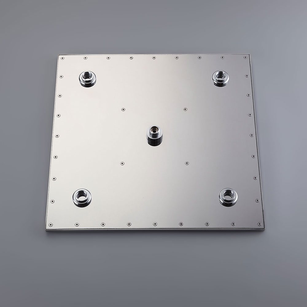 Modern Style 20" Polished Chrome Square Rain Shower System with Handheld Shower & 3 Body Sprays Solid Brass window image