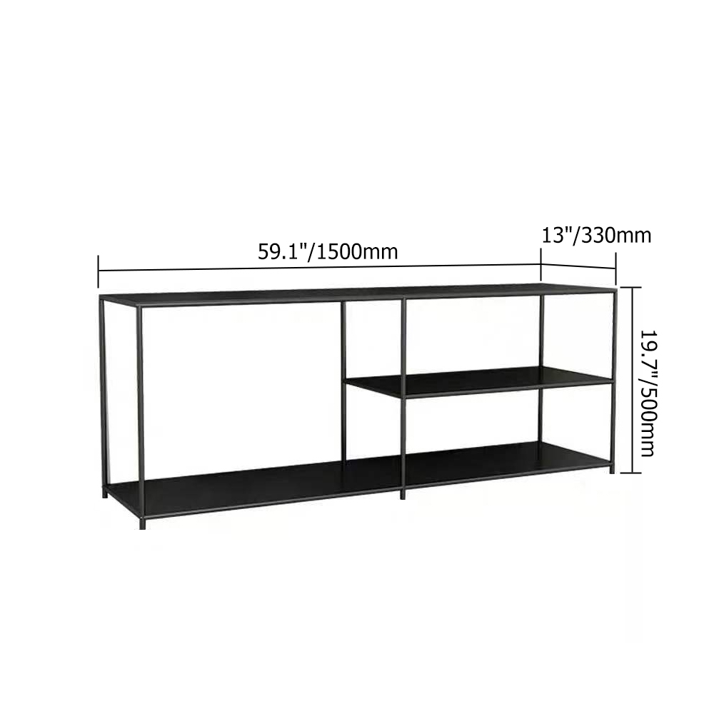 Nordic Black TV Stand Metal Frame with 1 Shelf for TVs up to 65" window image