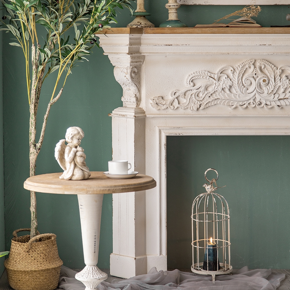 55" Retro Console Table Wooden Top Entryway Table window image