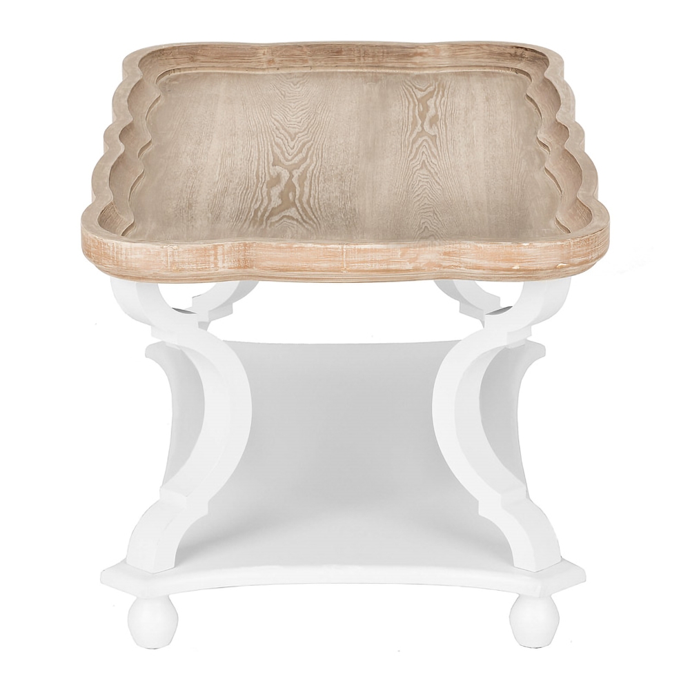 Rustic Retro Coffee Table with Storage Shelf Tray Top MDF window image