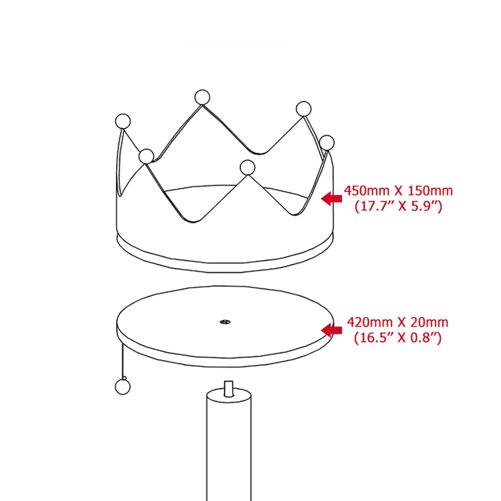 1250mm Crown 4-Tier Cat Tree with Cat Bed and Perch in Grey Scratch Post & Teasing Toy window image