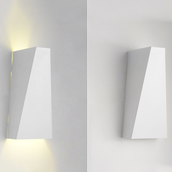 Contemporary Simple Artistic Metal Single-Light Up & Down Wall Light Sconce in White window image