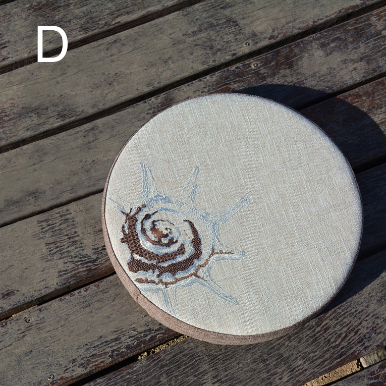 Cottage Round Chair Cushion Embroidered Seat Cushion Indoor/Outdoor Jacquard Chair Pad Style C window image