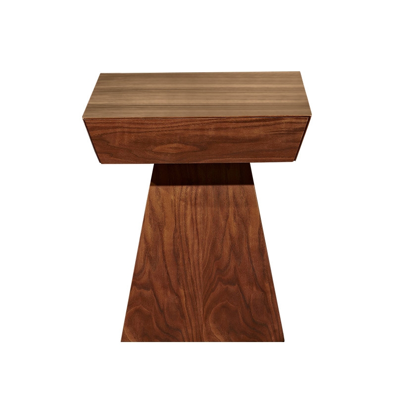 Rustic Wood End Table with Storage Drawer with Veneer window image