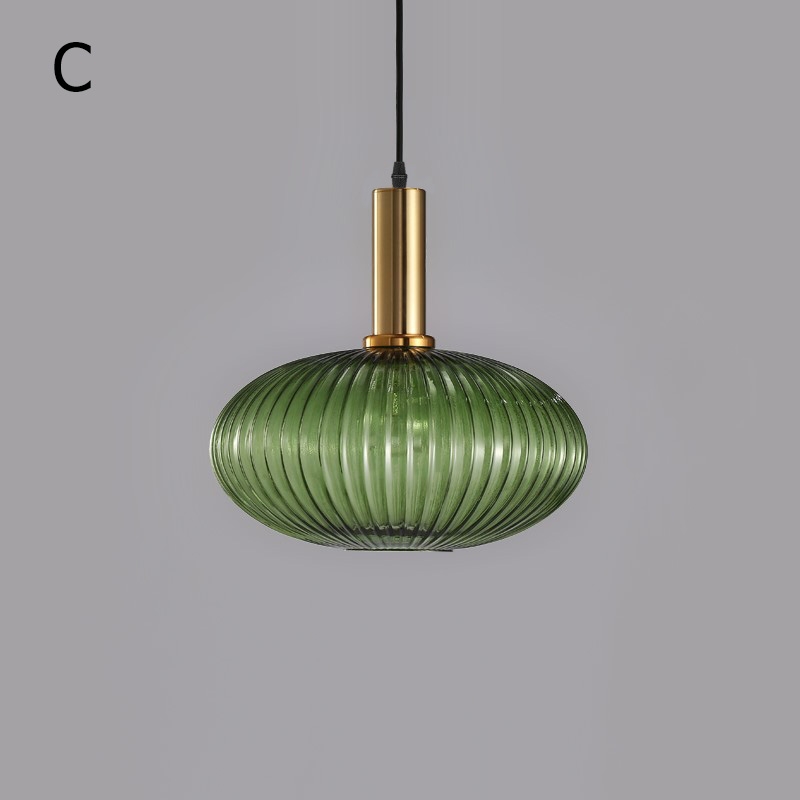 Stylish Innovative 1-Light Pendant Light Gold Metal Green Glass Shade Ceiling Pendant Light Style C window image