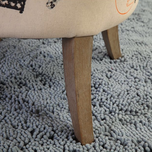 Vintage Linen Upholstered Accent Chair Button Tufted Slipper Chair window image