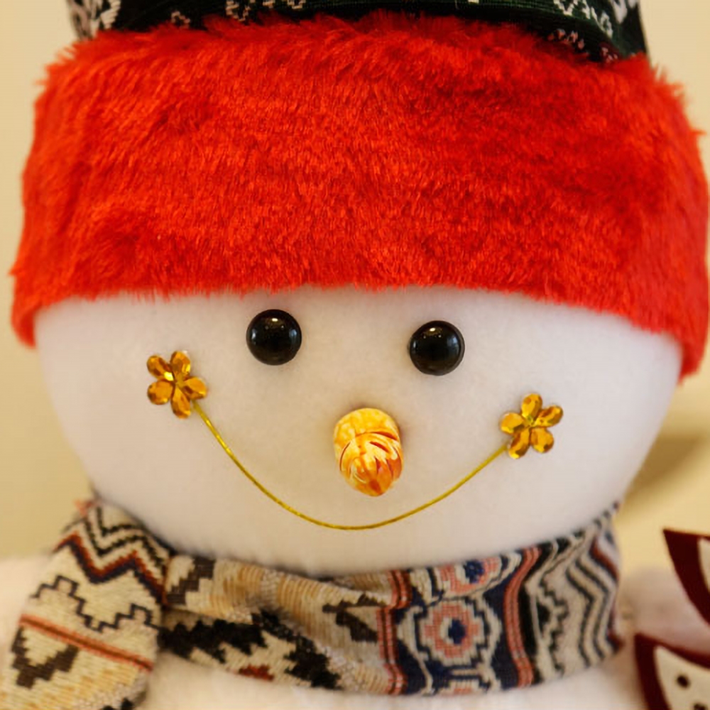 Christmas Decoration Snowmen Doll Snowmen Plush Toys Stuffed Linen Set of 4 window image