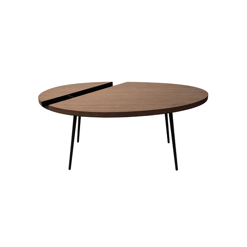 43" Oval Coffee Table Plywood Table Top with Groove Compartment Steel Black window image