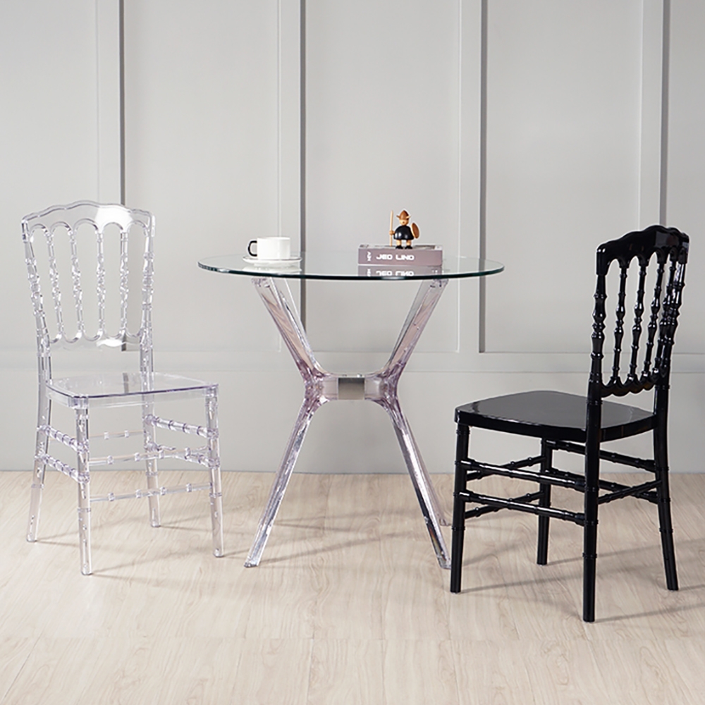 Modern Acrylic Dining Chair PC Material Dining Chair window image