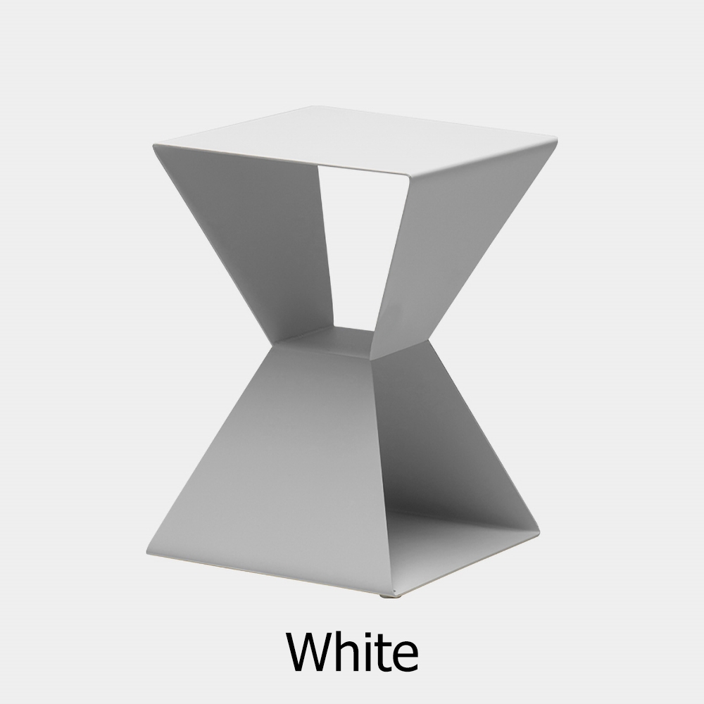 White End Table with Storage Metal window image