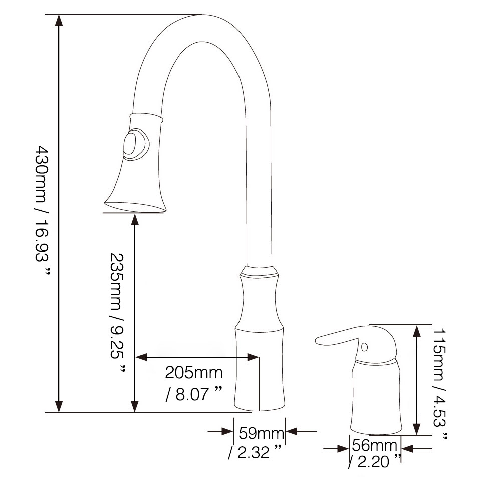 Ethan Robinet de cuisine moderne 2 trous et double pulvérisateur coulissant en nickel brossé image de fenêtre