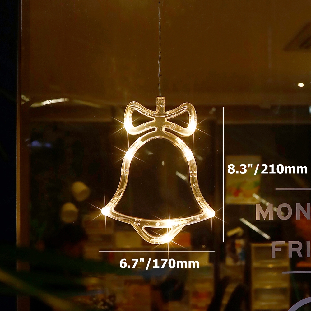 White Christmas Themed Window Lights Set of 6 Battery Powered LED Christmas Decoration window image