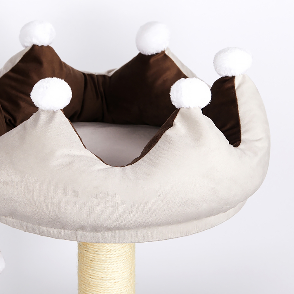 1250mm Crown 4-Tier Cat Tree with Cat Bed and Perch in Grey Scratch Post & Teasing Toy window image