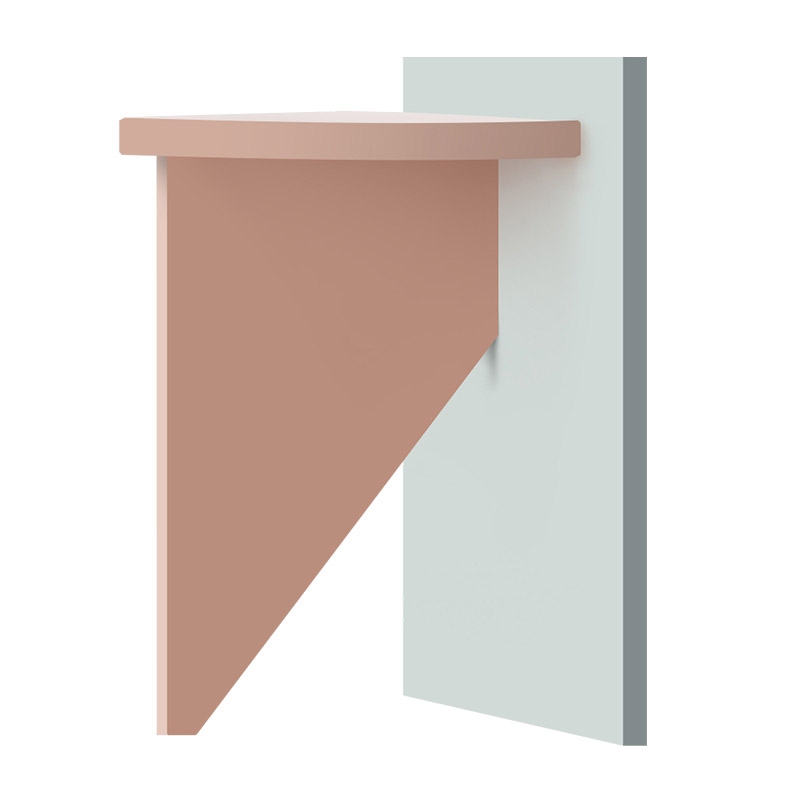 Modern Wood Side Table Half Round Colorful End Table Space Saving Style A window image