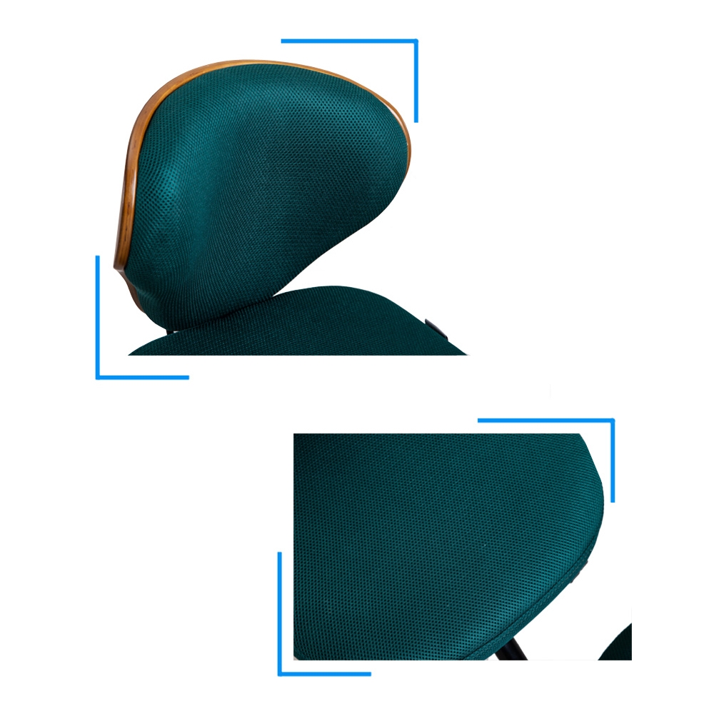 Green Modern Office Chair Upholstered Task Chair in Chrome window image