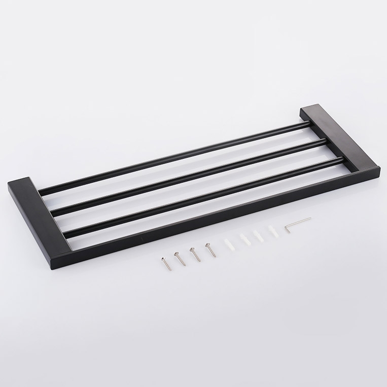 Tierney Porte-serviettes à Quatre Tiges en Acier Inoxydable Noir Mat image de fenêtre