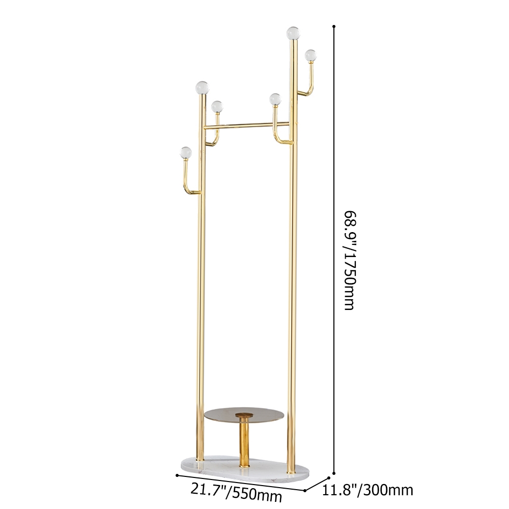 Modern Multi-functional Cloth Rack with Rail & Table in Gold window image