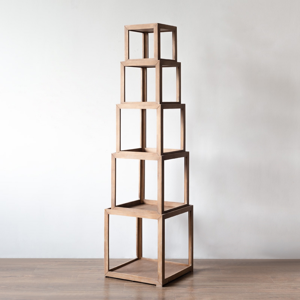 Convertible Cube Bookcase 5-Piece Display Wood Bookcase Storage window image