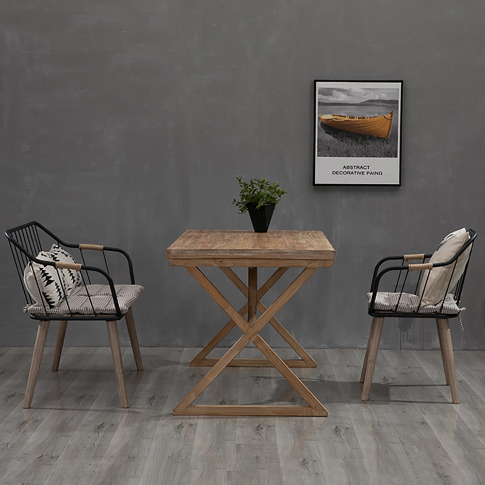 Fauteuil de salle à manger rétro industriel en métal image de fenêtre