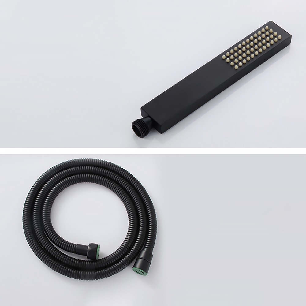 Sleek Wall Mounted Waterfall Bathtub Faucet with Handshower in Matte Black window image