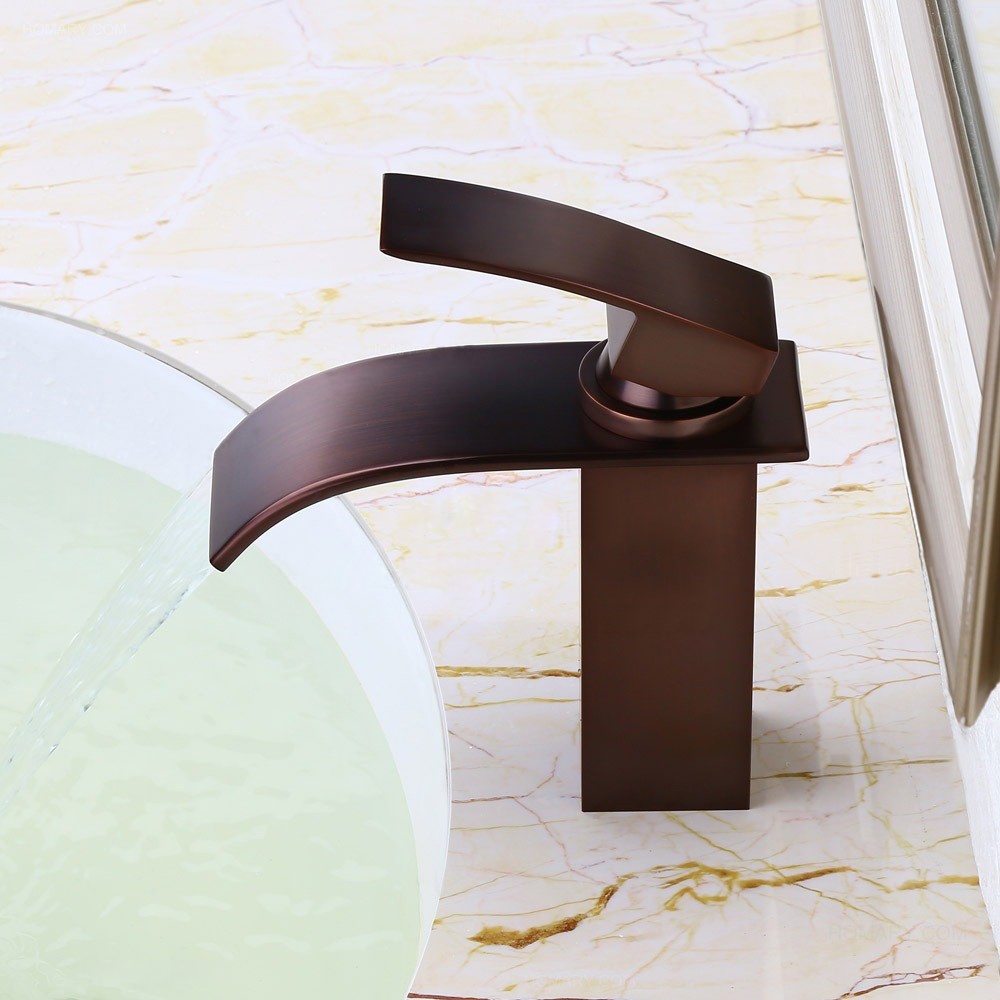 Milly Waterfall 1-Handle Single Hole Lavatory Faucet Bathroom Sink Faucet ORB window image