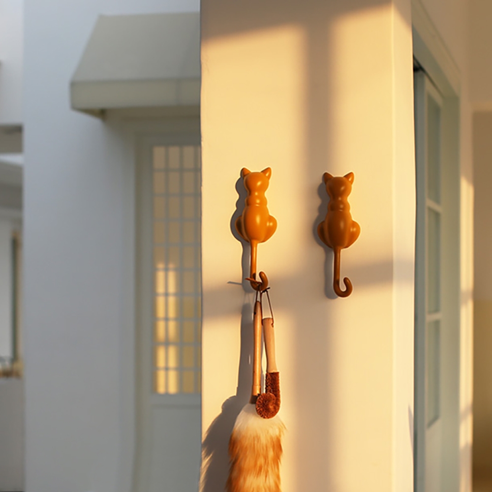 Modern Cat Sculpture Wall Mounted Coat Stand Set of 5 window image