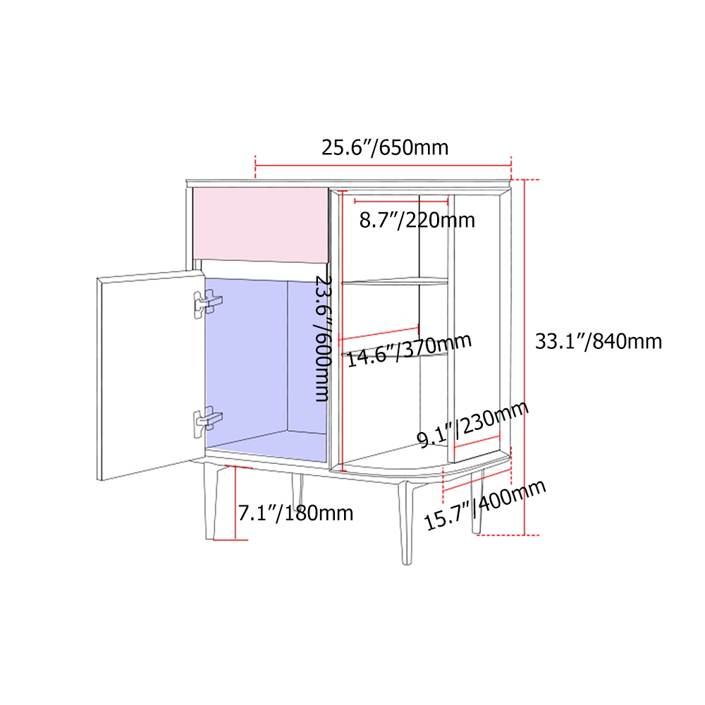 Minimalist Gray Cabinet with Sintered Stone Top Adjustable Glass Shelves window image