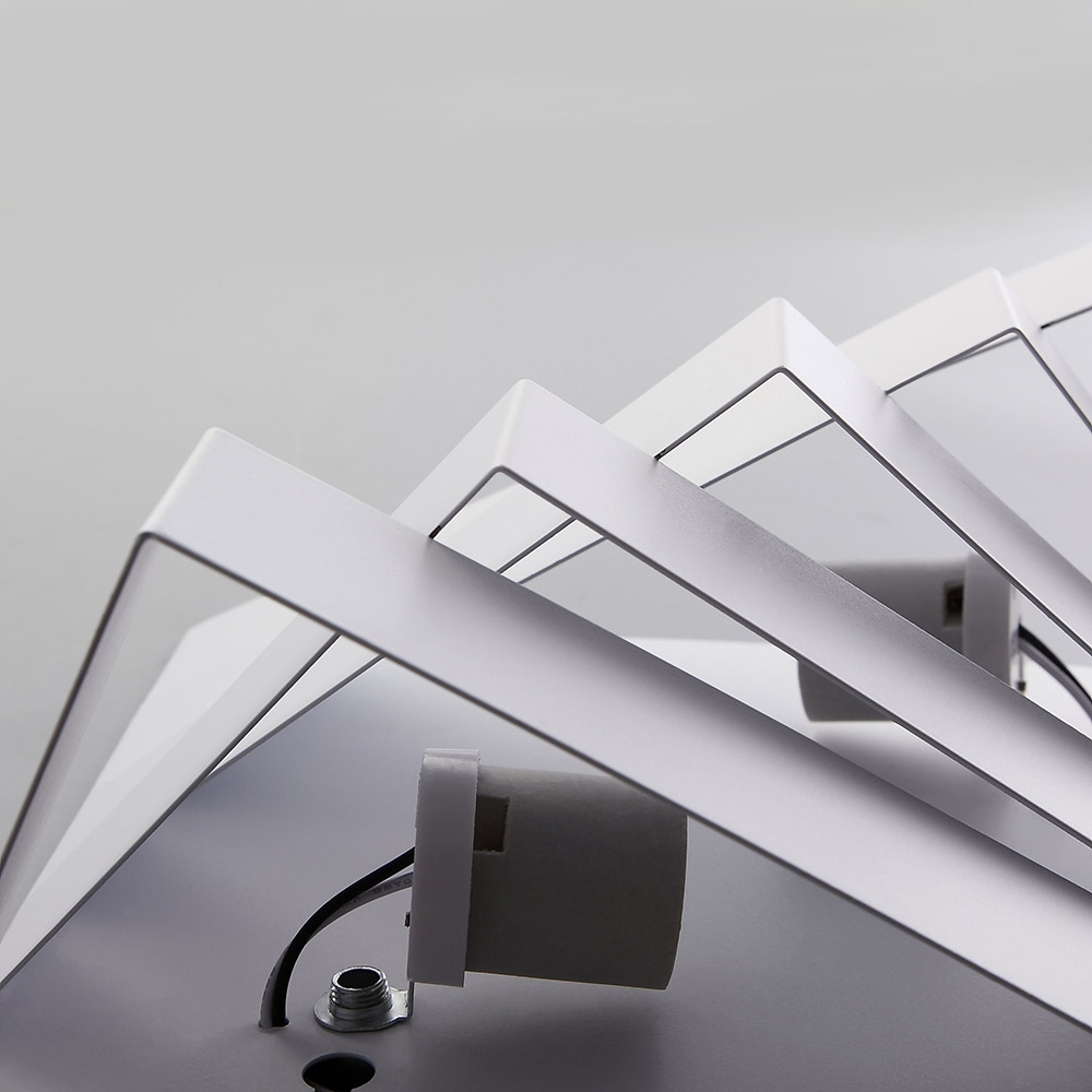 Contemporary 2-Light White Metal Geometric Indoor Lighting Wall Light window image