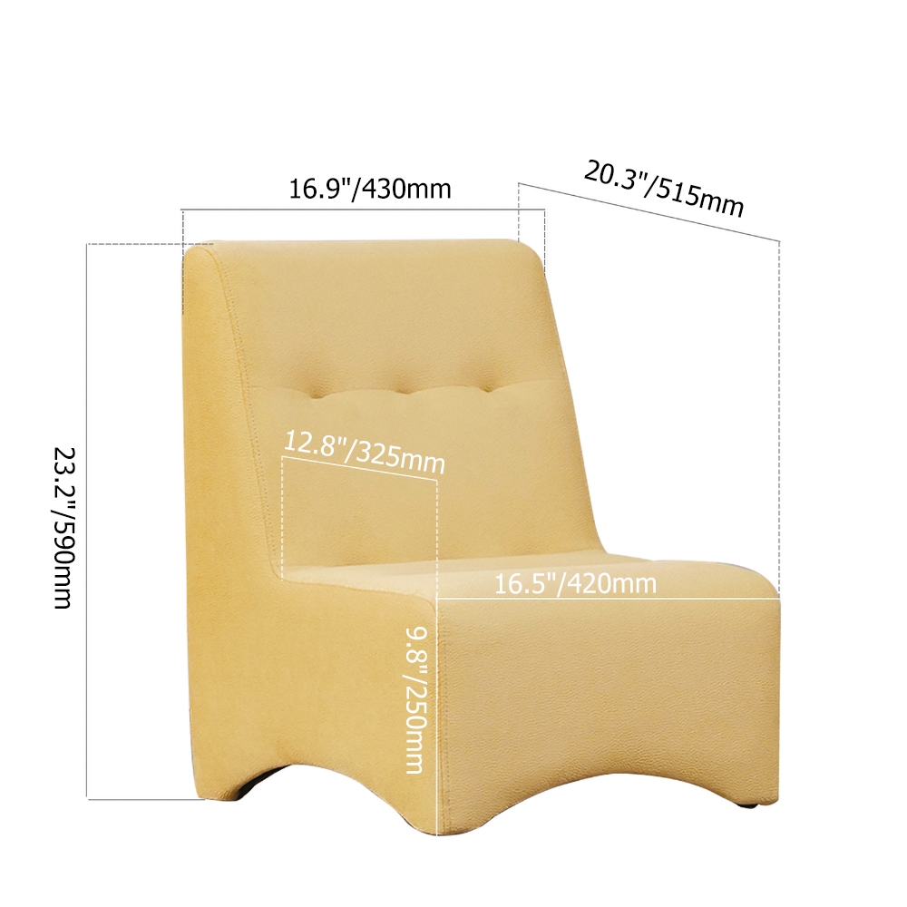 Yellow Upholstered Kids Chair Lounge Chair Leath-Aire Upholstery window image