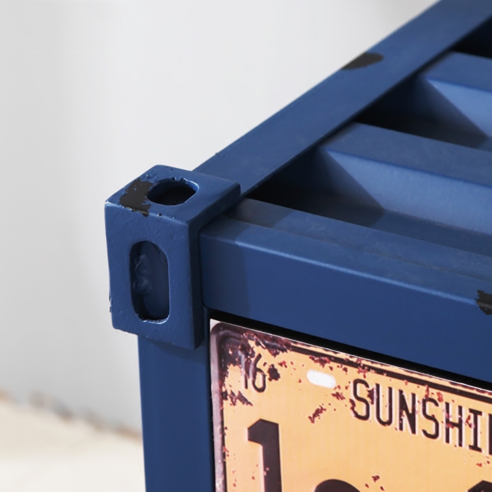 Industrial Blue Storage Cabinet Container Chest with 3 Drawers window image