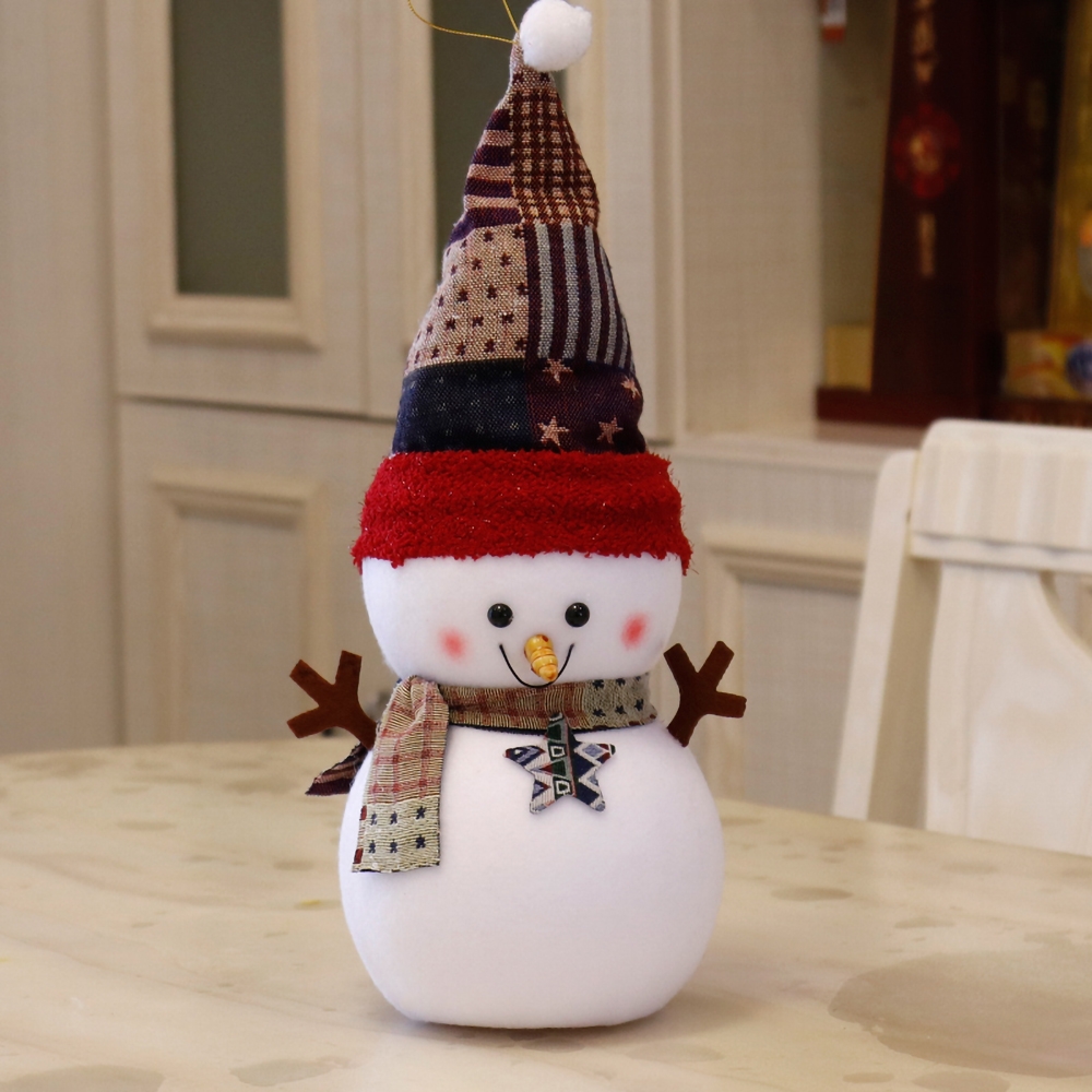Christmas Decoration Snowmen Doll Snowmen Plush Toys Stuffed Linen Set of 4 window image