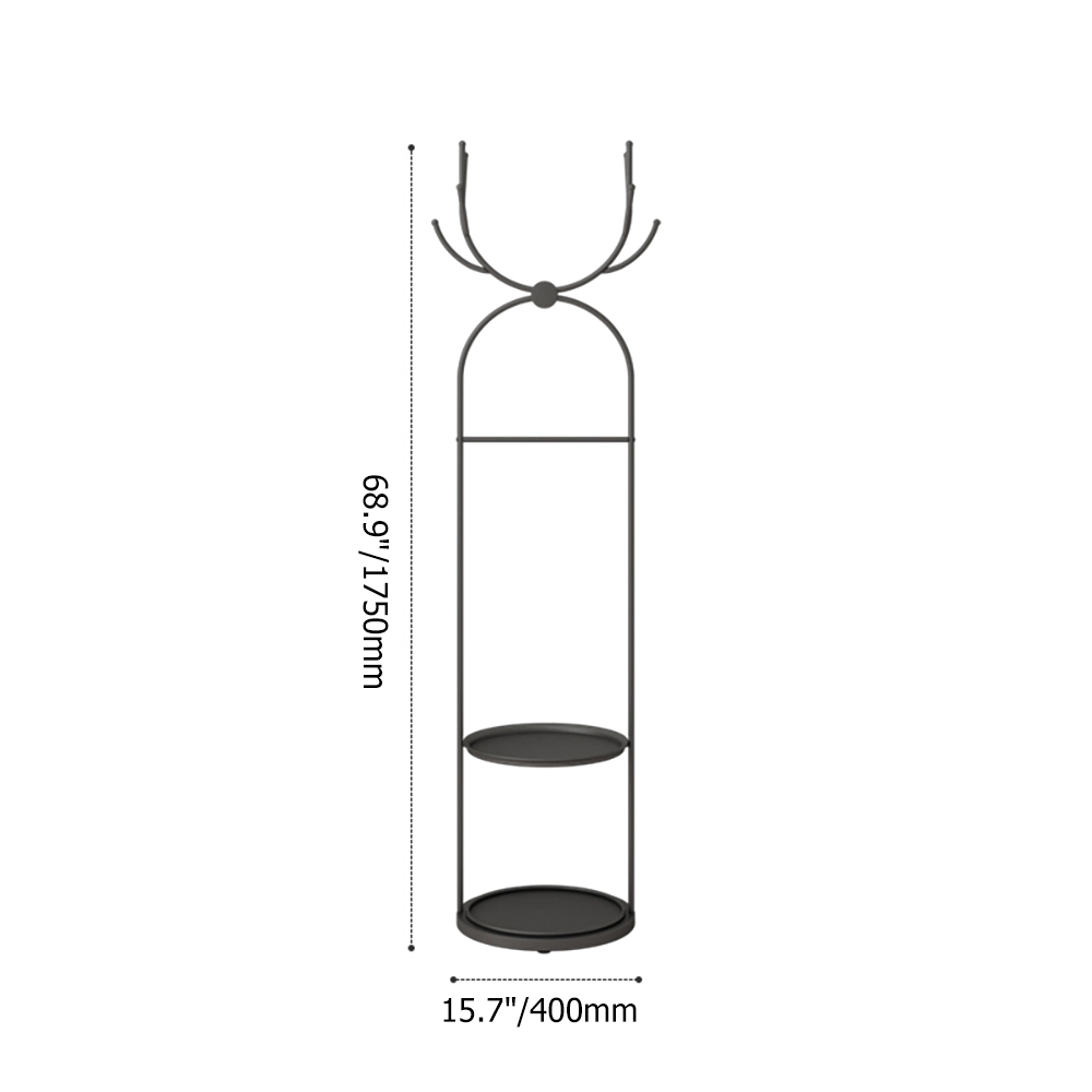 1750mm Black Scandinavian Style Antler Cloth Rack with Shelf window image