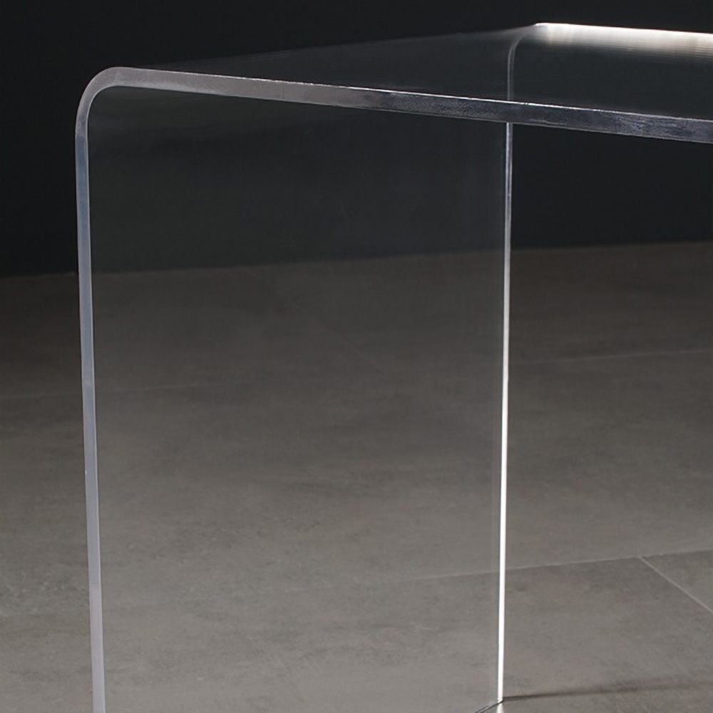Modern Clear End Table Square Side Table PC Accent Table window image