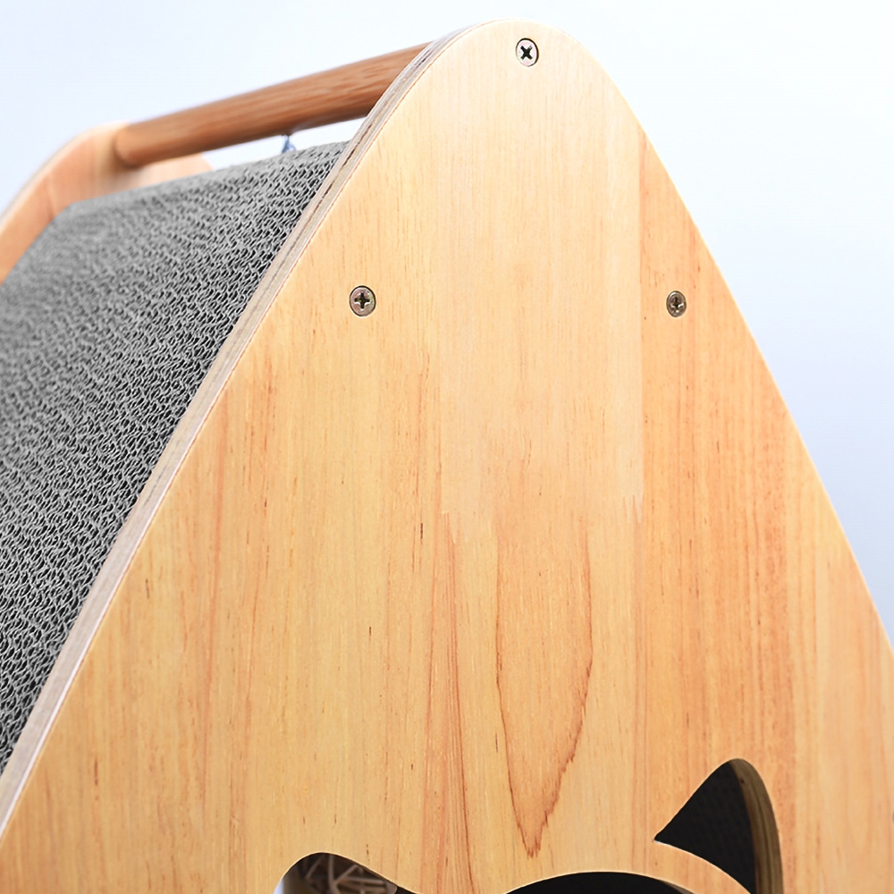 540mm Triangle Cat Bed Portable Cat Cave with Crawl Scratch window image