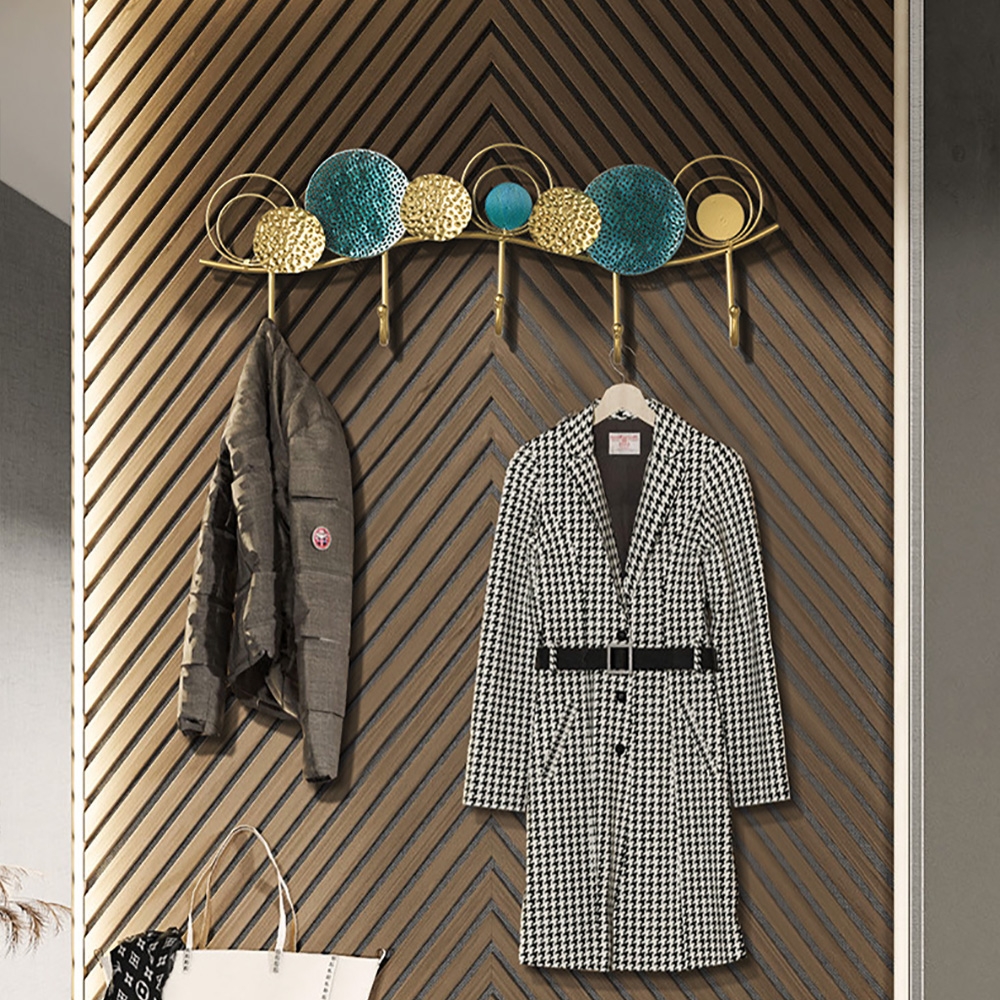 Contemporary Decorative Entryway Wall Mounted Coat Rack with  Set of 2 window image