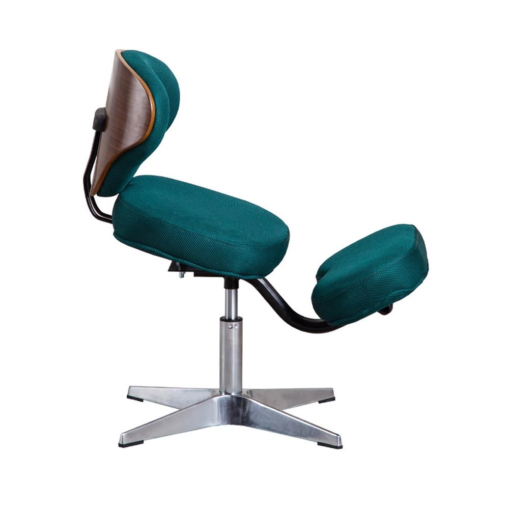Green Modern Office Chair Upholstered Task Chair in Chrome window image