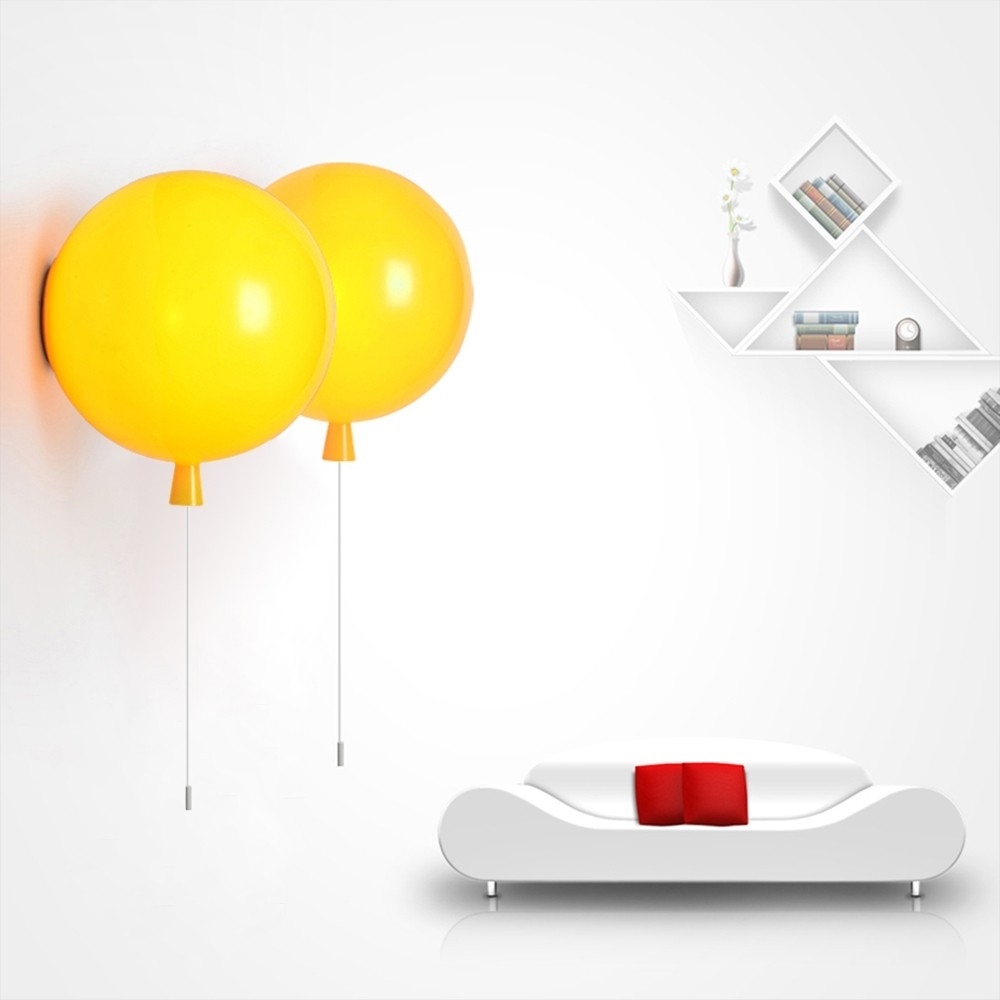 Story Contemporary Yellow Ballon Shaped Wall Sconce Light Large window image