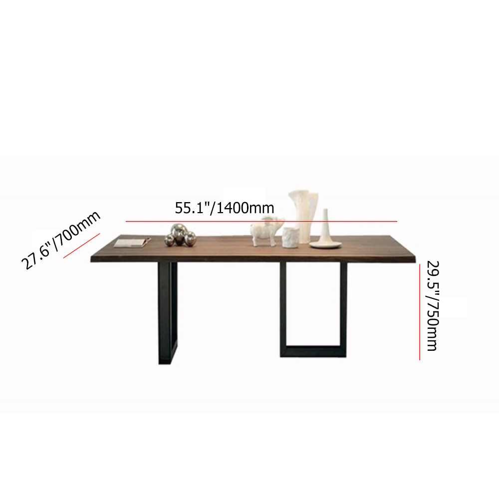 55" Retro Rectangular Writing Desk with Pine Wood Tabletop Metal Frame window image