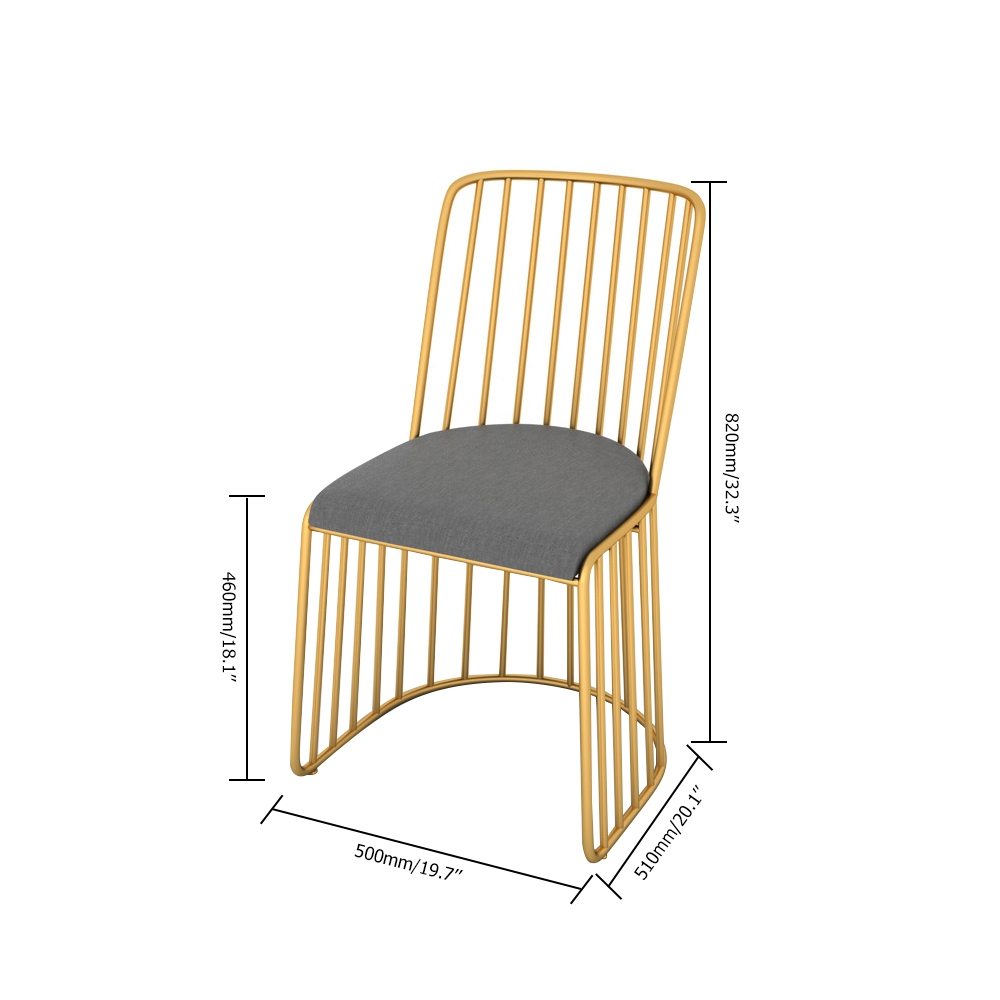 Modern Gold Dining Chair Grey Upholstered Dining Chair Velvet Dining Chair Set of 2 window image