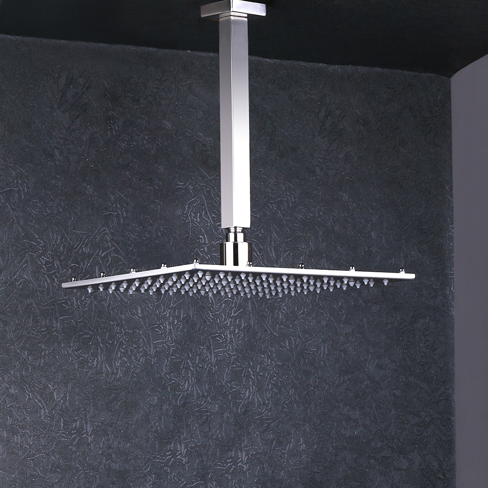 Dree 24" Stainless Steel Brushed Nickel Ceiling Mounted Rain Shower Head & Hand Shower & Tub Spout Shower Set Single Handle window image