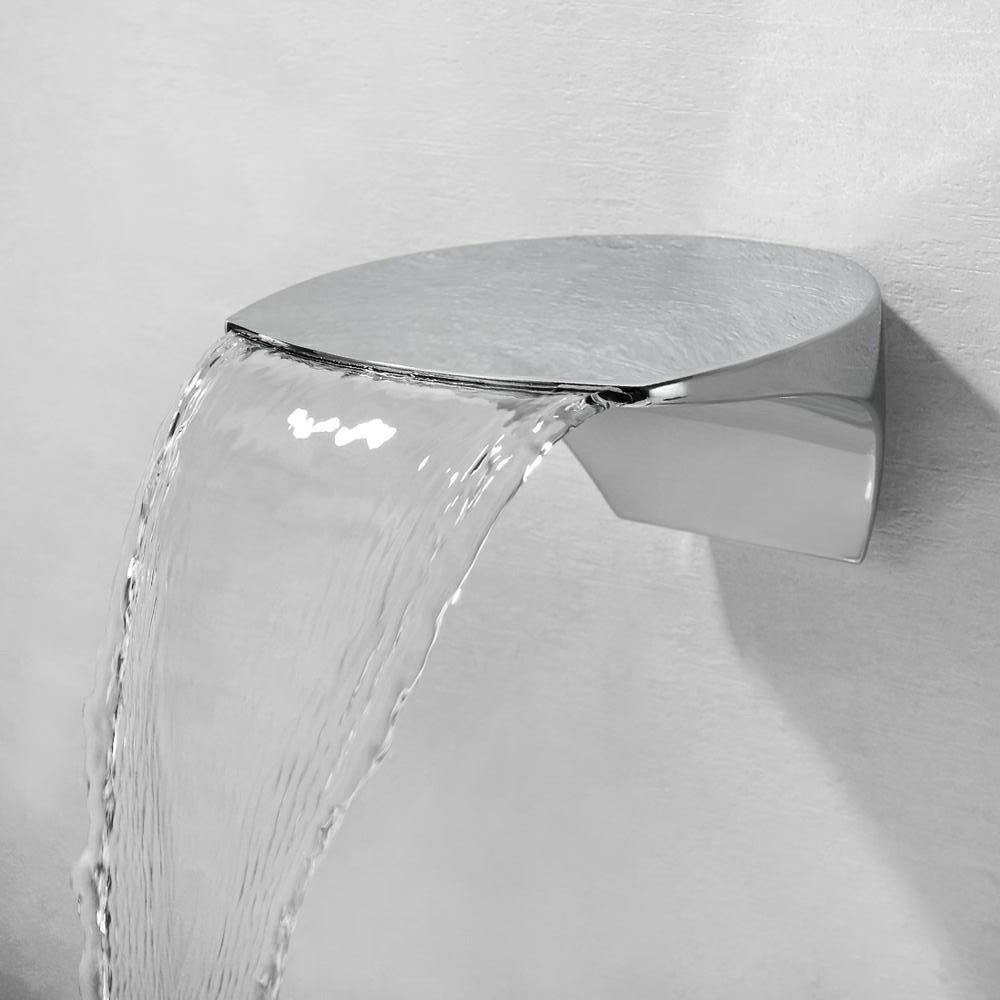 Modern LED Waterfall Wall Mounted 2-Hole Bathroom Basin Mixer Tap in Polished Chrome window image