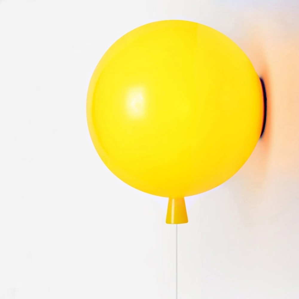Story Contemporary Yellow Ballon Shaped Wall Sconce Light Large window image