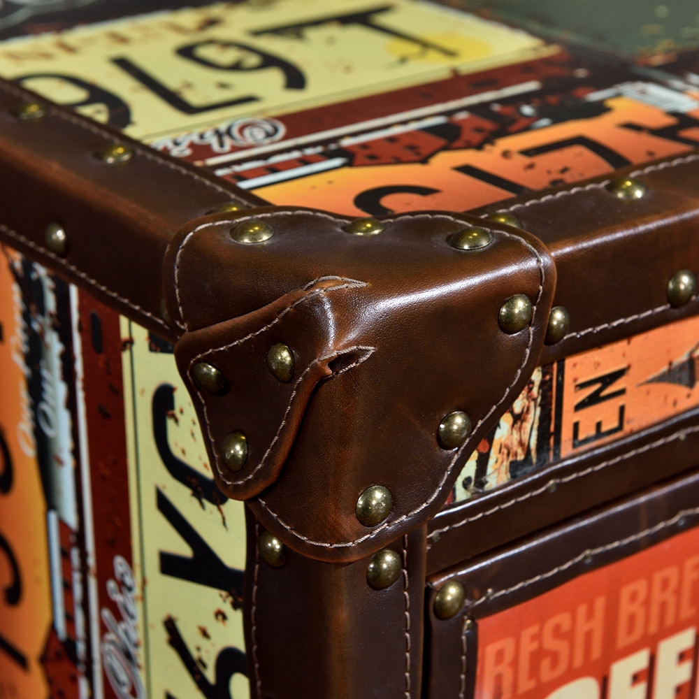 Modern Rectangular End Table with Drawers Side Table window image