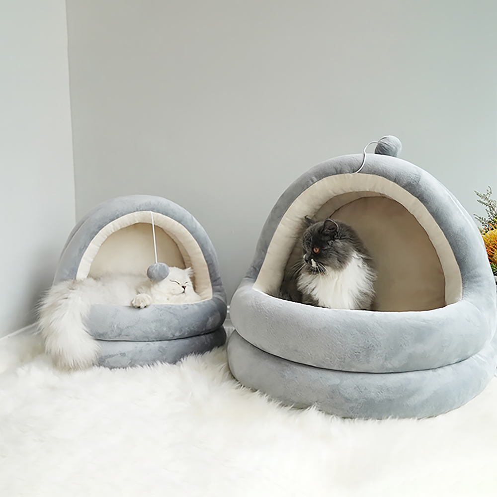 Modern Velvet Pet Bed with Thick Cushioned Pad window image