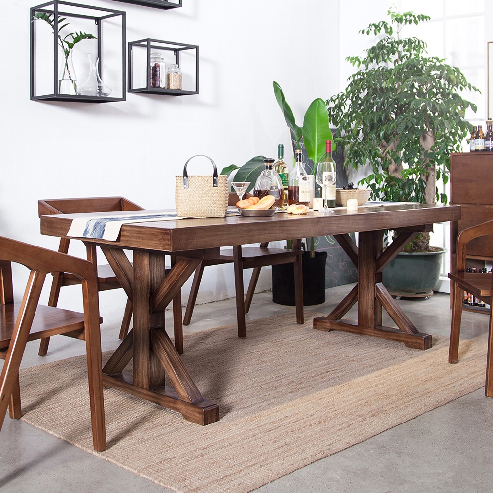 47.2" Rectangular Modern Dining Table Wooden Table for Dinner window image