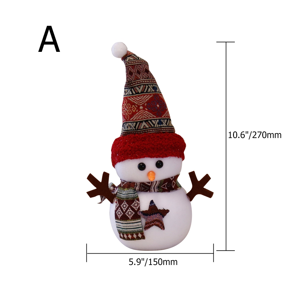 Christmas Decoration Snowmen Doll Snowmen Plush Toys Stuffed Linen Set of 4 window image