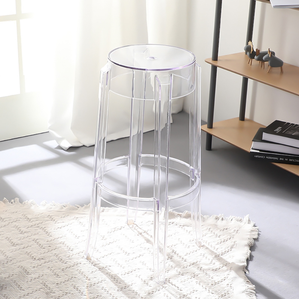 Modern Dining Chair Acrylic Clear Crystal High Dining Round Stool window image